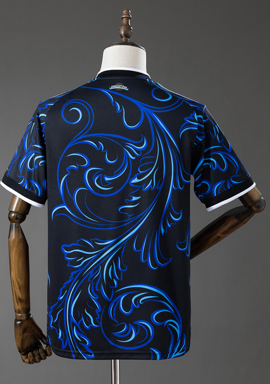 Camiseta Argentina Visitante Mundial 2026 - Edición Oficial "Fileteado Porteño" (Negra)