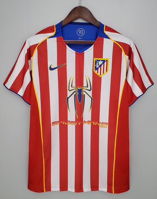 Camiseta Atlético de Madrid Local 2004/2005 - Edición Spider-Man 2 (Rojiblanca)